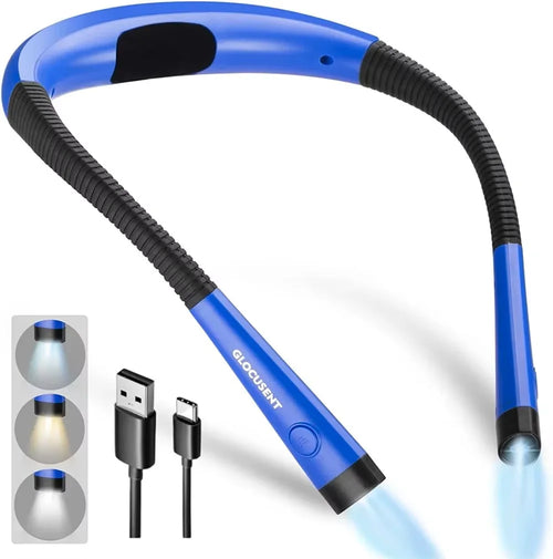 LED Neck Reading Light Usb Rechargeable Read Light in Bed 3 Colors & 3 Brightness Adjustable Book Light Neck Book Reading Light
