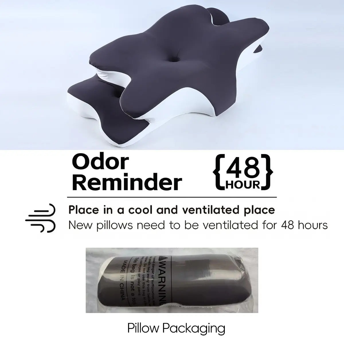 Double-Sided Contoured Neck Pillow, Supportive Memory Foam with Cooling Cover, Zoned Design, and Extra-Large Armrest for Side, Stomach, and Back Sleepers #GLOBAL PICKS