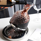 High Grade Crystal Glass 360 Rotating Decanter Tumbler 1500Ml Decanter Wine Dispenser Aerator Mirror Jug Gift Bar Decoration