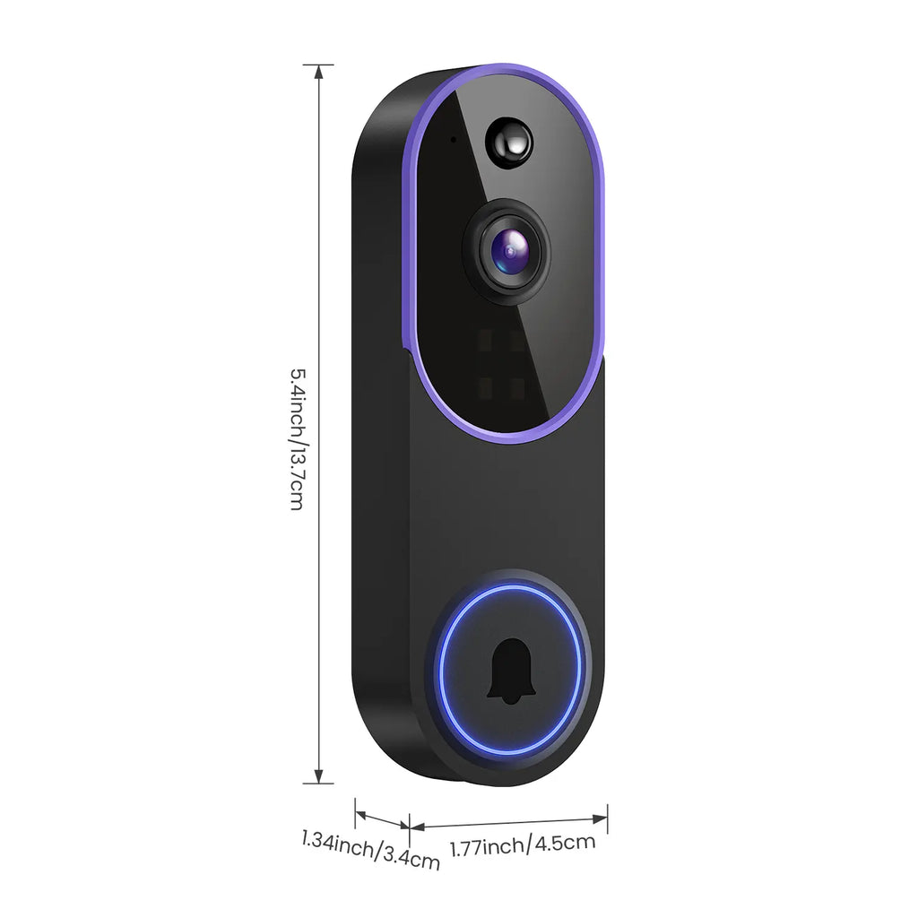 Wireless Video Doorbell Camera, Smart Security Doorbell Camera, 1080P, AI Human Detection , Night Vision, Instant Alert, Two Way Audio, 2.4G Wifi Only, Simple Installation and Rechargeable Battery, Cloud Storage, Wifi Camera