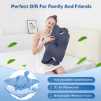 Double-Sided Contoured Neck Pillow, Supportive Memory Foam with Cooling Cover, Zoned Design, and Extra-Large Armrest for Side, Stomach, and Back Sleepers #GLOBAL PICKS