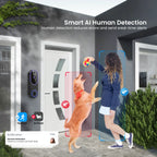Wireless Video Doorbell Camera, Smart Security Doorbell Camera, 1080P, AI Human Detection , Night Vision, Instant Alert, Two Way Audio, 2.4G Wifi Only, Simple Installation and Rechargeable Battery, Cloud Storage, Wifi Camera