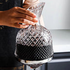 High Grade Crystal Glass 360 Rotating Decanter Tumbler 1500Ml Decanter Wine Dispenser Aerator Mirror Jug Gift Bar Decoration