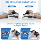 Double-Sided Contoured Neck Pillow, Supportive Memory Foam with Cooling Cover, Zoned Design, and Extra-Large Armrest for Side, Stomach, and Back Sleepers #GLOBAL PICKS